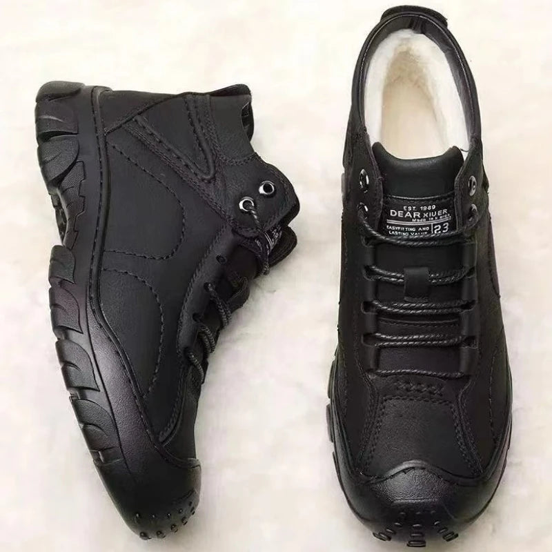 Men’s Winter Lace-Up Ankle Boots – Warm, Non-Slip & Outdoor Ready