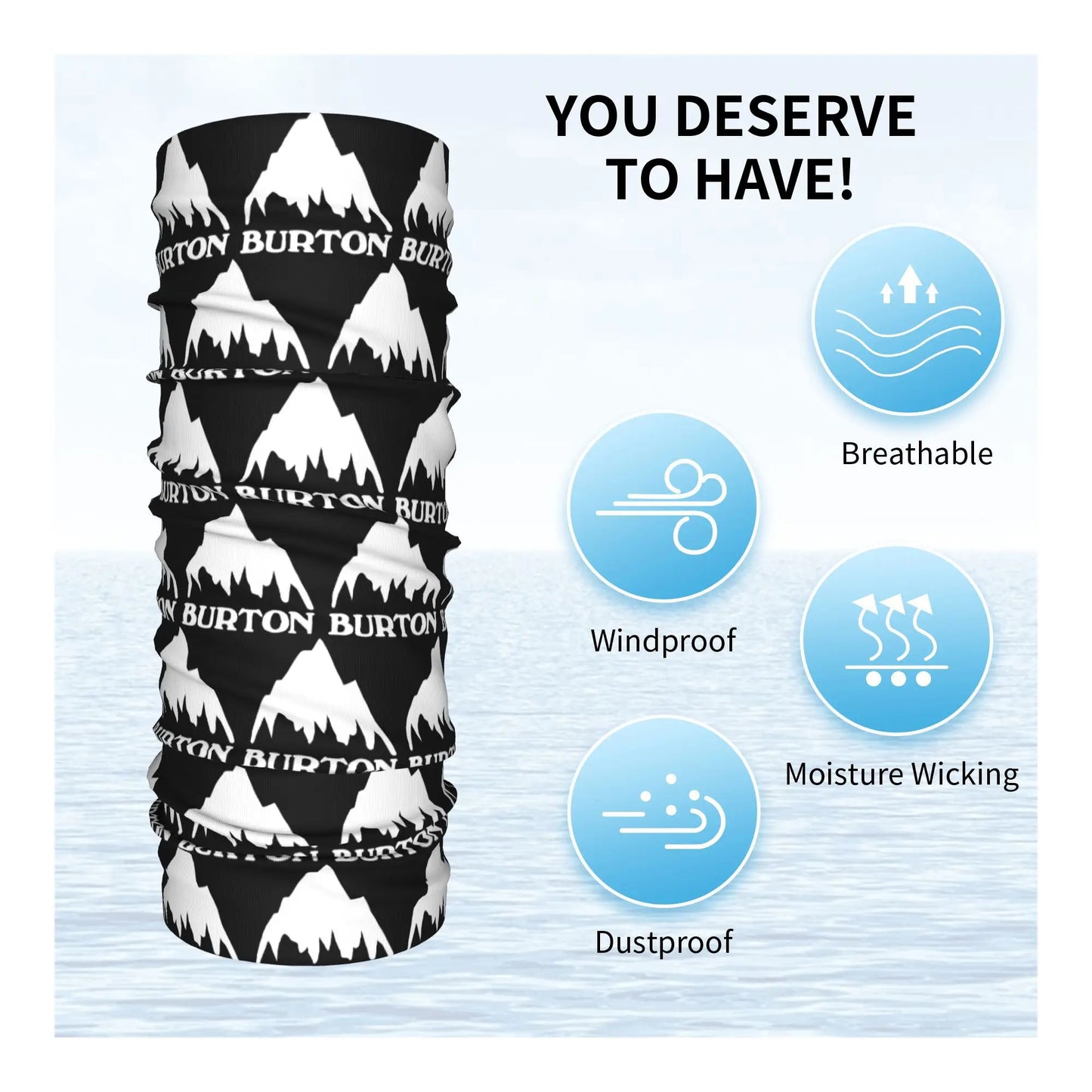 Burtons Neck Gaiter Unisex Windproof Winter Snowboard & Ski Scarf