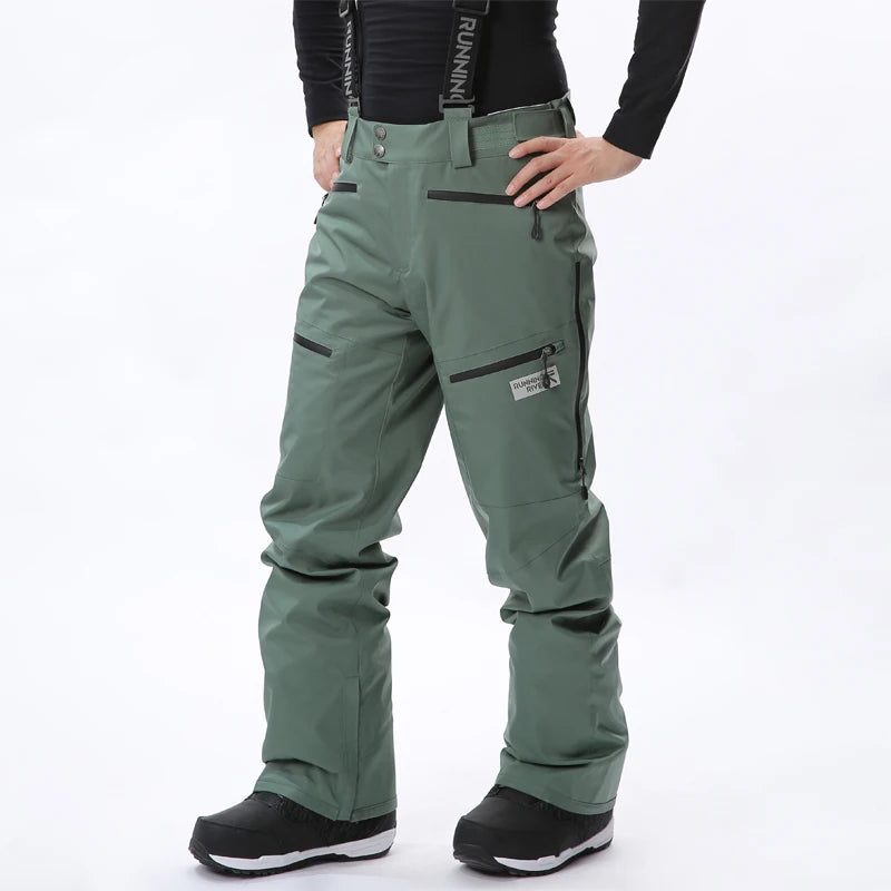 RUNNING RIVER - Winter Men Ski high-rise Salopettes