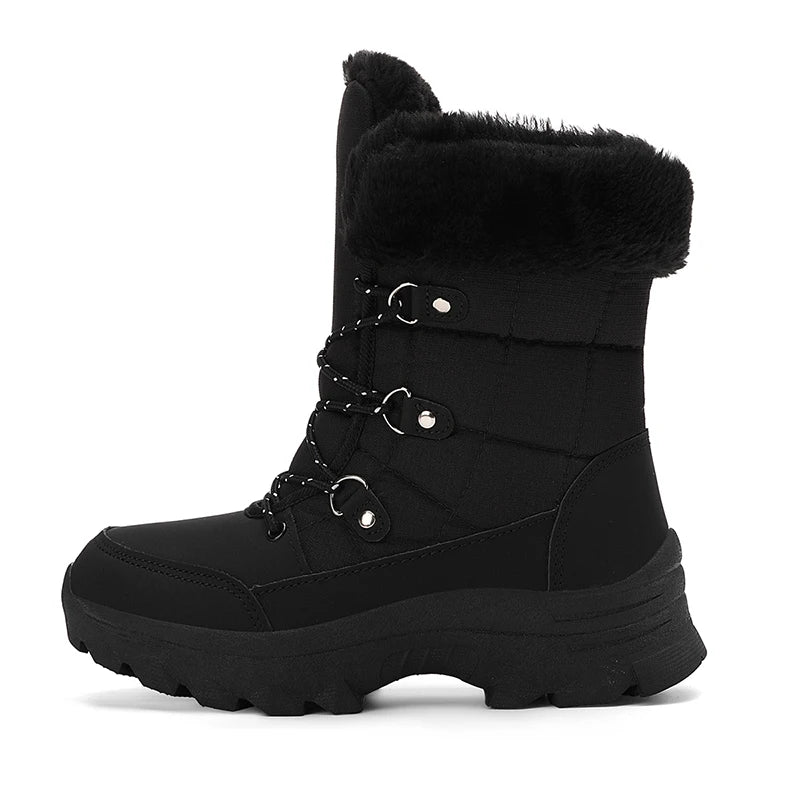 Women’s Winter Mid-Calf Snow Boots – Waterproof, Slip-Resistant & Faux Fur Lined