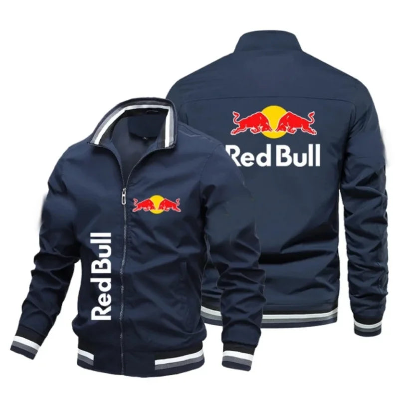 Red Bull 2025 Retro Racing Jacket – Trendy Motorcycle-Inspired Zip-Up