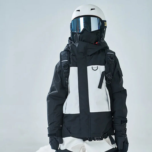 Children’s Outdoor Ski Suit Set – Black & White Jacket and Pants