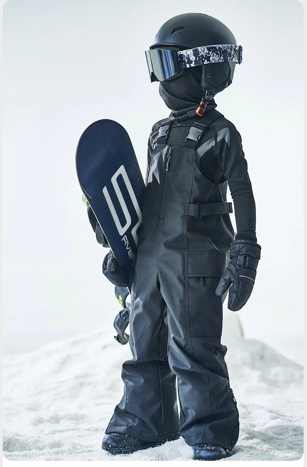 Children’s Outdoor Ski Suit Set – Black & White Jacket and Pants