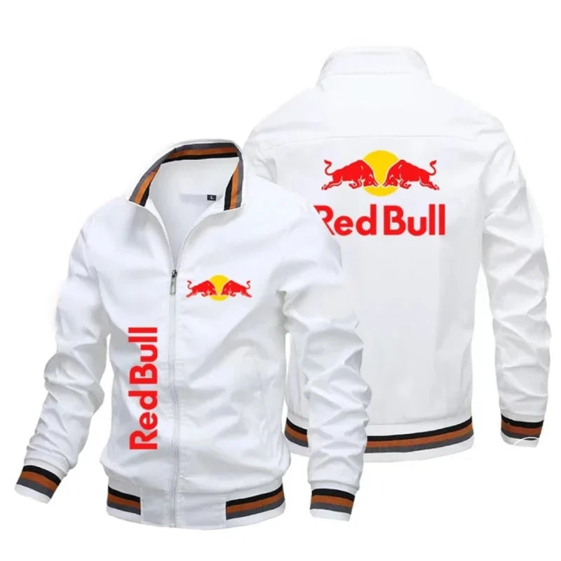 Red Bull 2025 Retro Racing Jacket – Trendy Motorcycle-Inspired Zip-Up