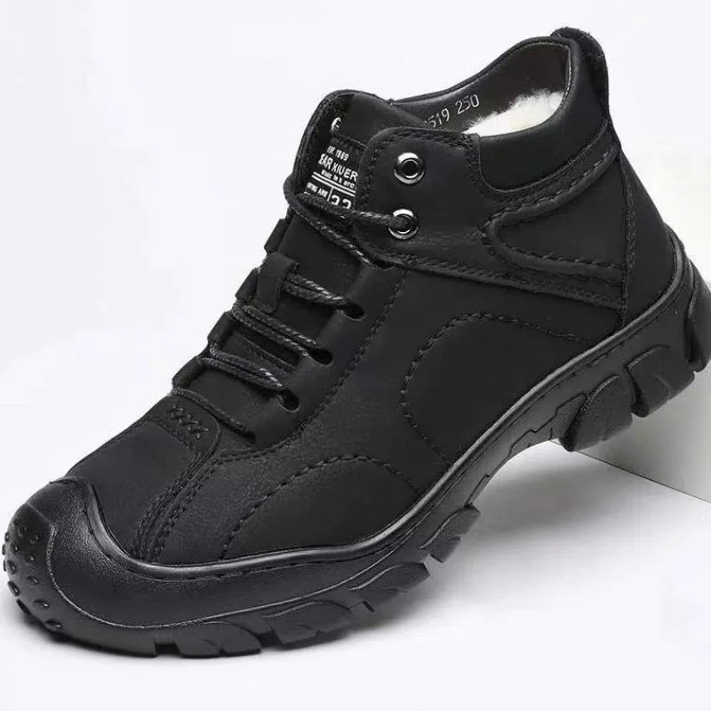 Men’s Winter Lace-Up Ankle Boots – Warm, Non-Slip & Outdoor Ready