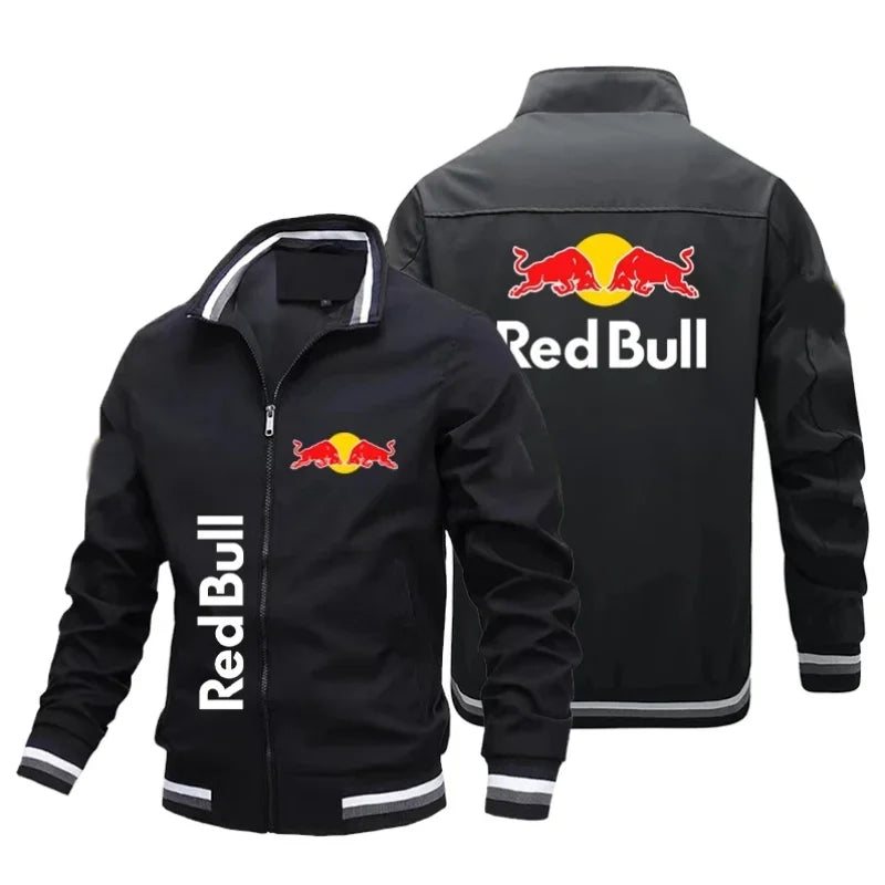 Red Bull 2025 Retro Racing Jacket – Trendy Motorcycle-Inspired Zip-Up