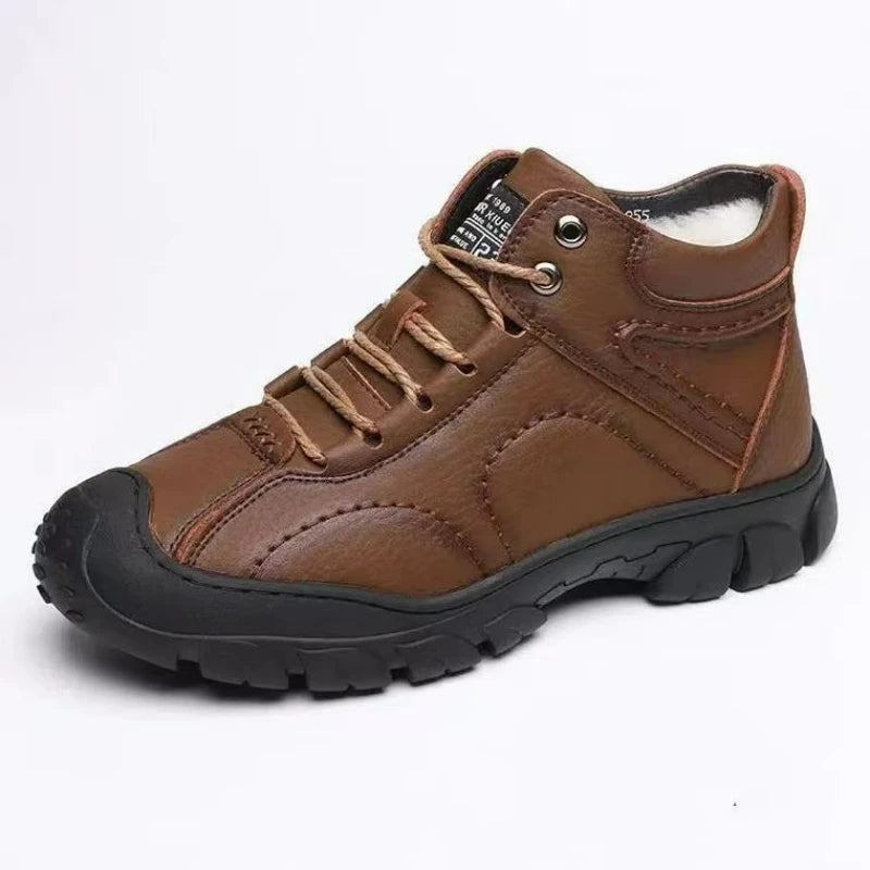 Men’s Winter Lace-Up Ankle Boots – Warm, Non-Slip & Outdoor Ready
