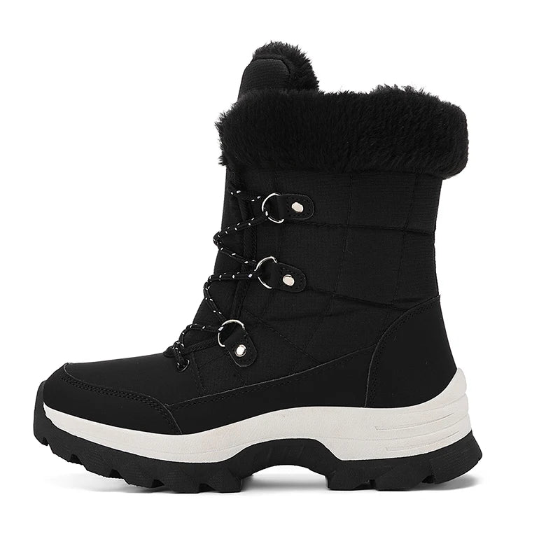 Women’s Winter Mid-Calf Snow Boots – Waterproof, Slip-Resistant & Faux Fur Lined