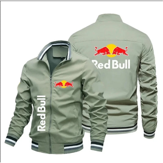 Red Bull 2025 Retro Racing Jacket – Trendy Motorcycle-Inspired Zip-Up